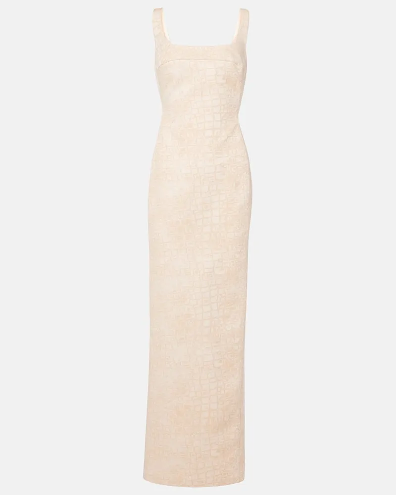 Jacquemus Maxikleid De-Nîmes aus Baumwolle Beige