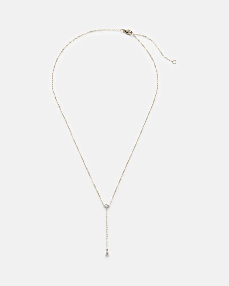Stone & Strand Halskette Perfect Pear aus 14kt Gelbgold mit Diamanten Gold