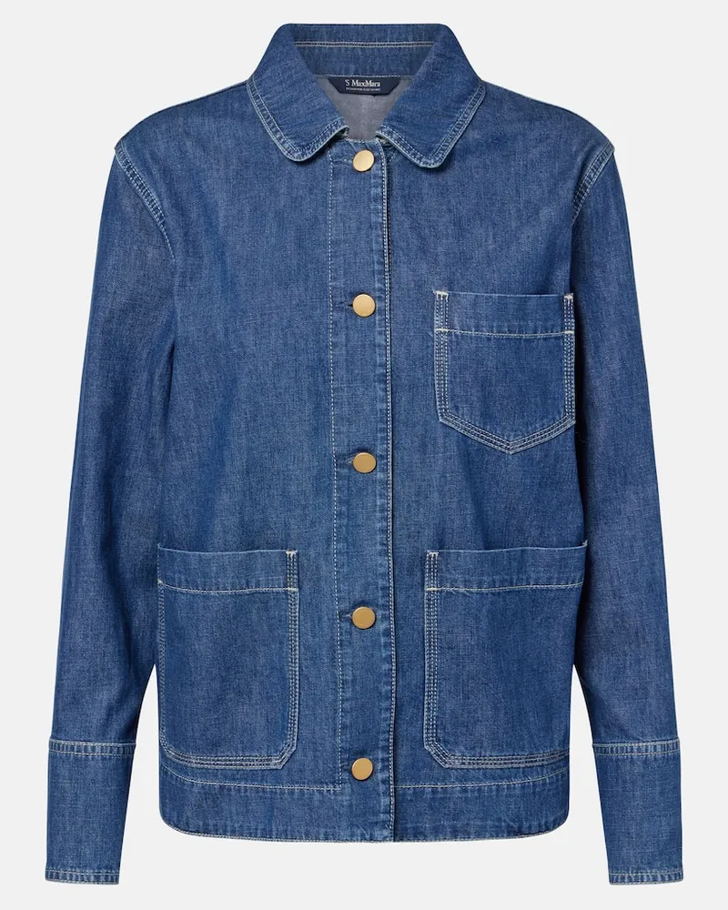 Max Mara Hemdjacke aus Denim Blau