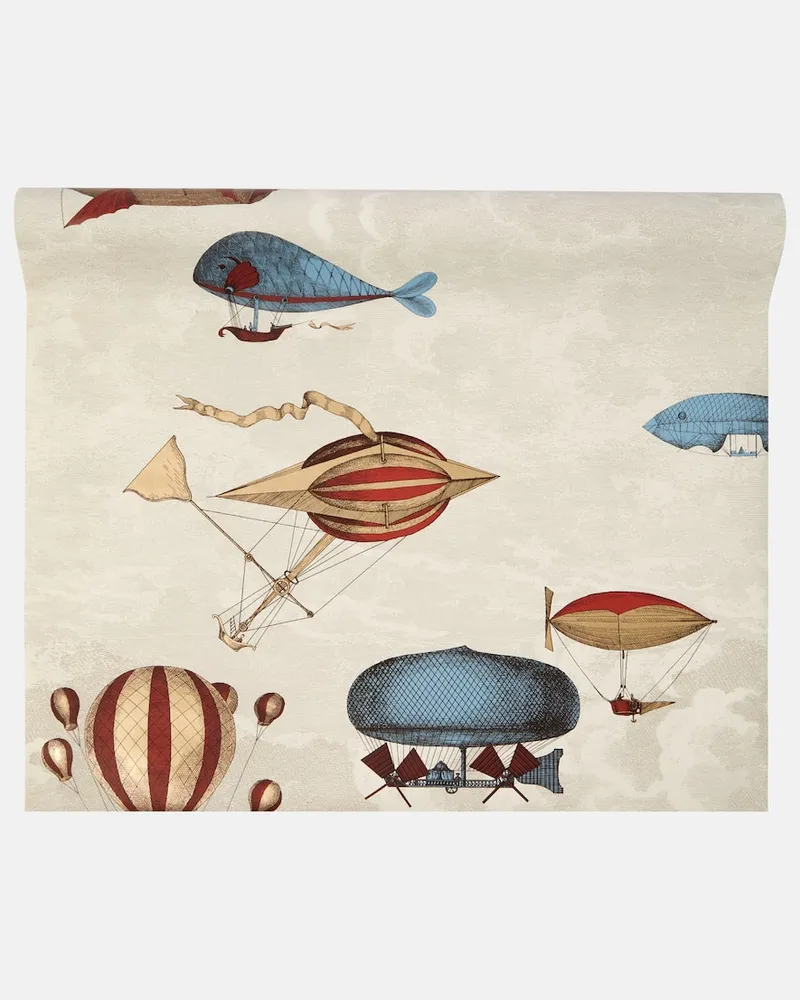 Fornasetti X Cole & Son Tapete Macchine Volanti Beige