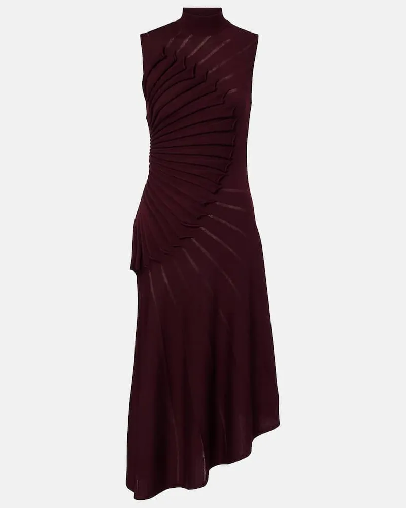 Alaïa Alaïa Midikleid aus Wolle Burgund