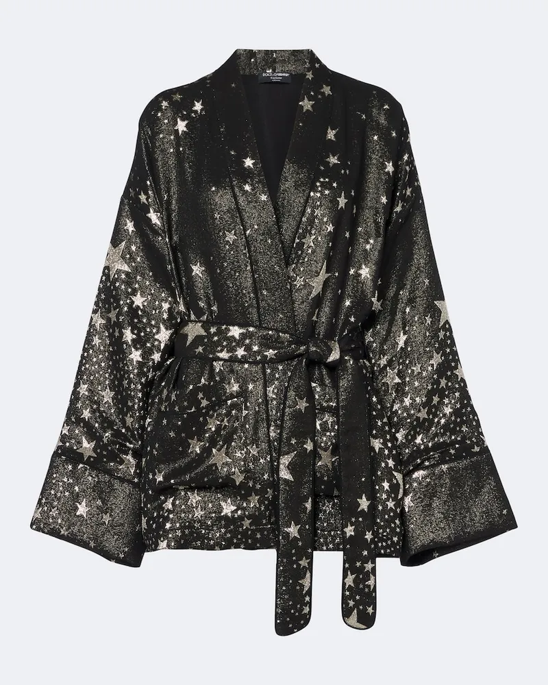 Dolce & Gabbana Wickeltop aus einem Seidengemisch Schwarz
