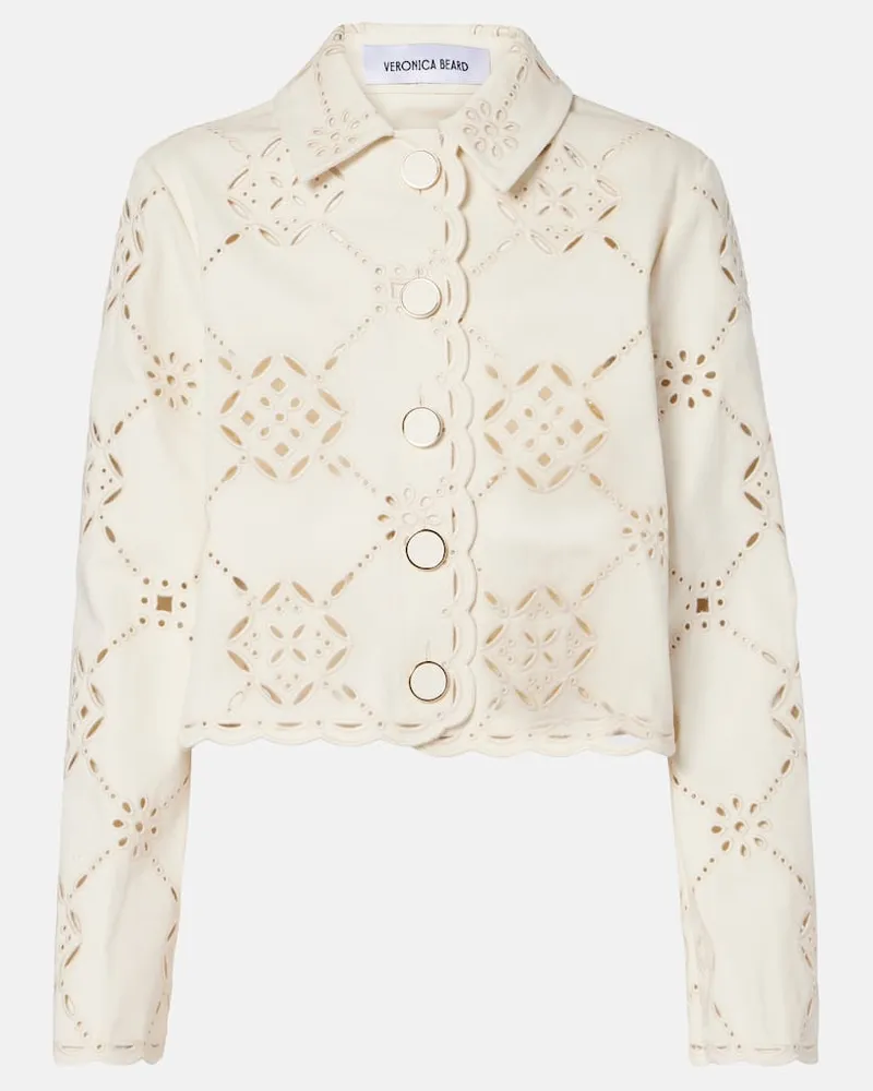 Veronica Beard Cropped-Jacke Adelaide aus Baumwolle Weiß