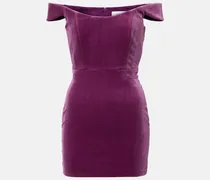 Off-Shoulder-Midikleid aus Samt