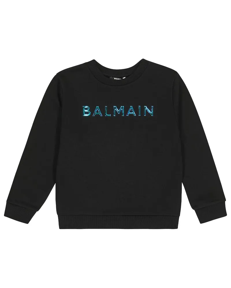 Balmain Sweatshirt aus Baumwoll-Jersey Schwarz
