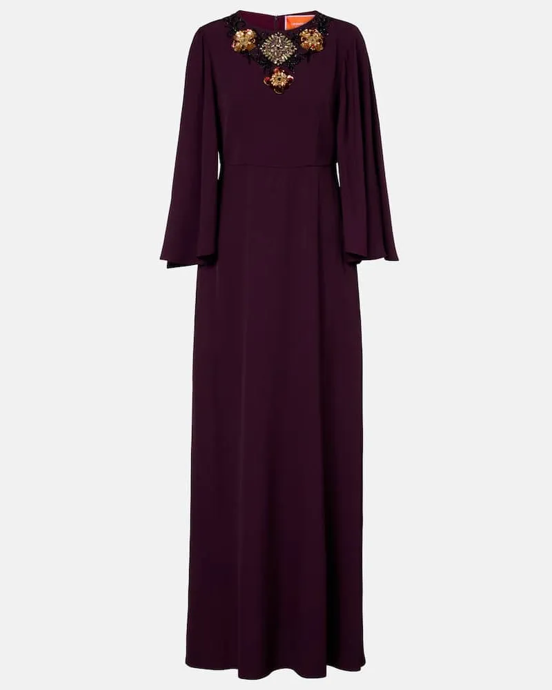 La DoubleJ Besticktes Maxikleid Sorella Burgunderrot