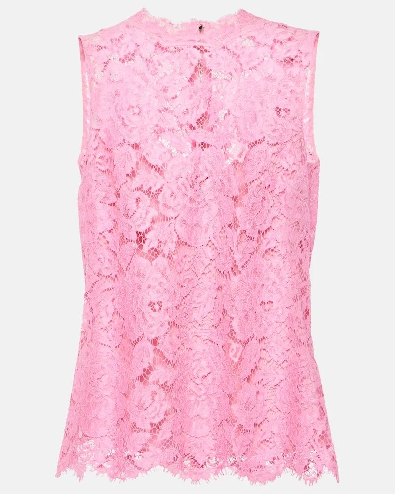 Dolce & Gabbana Top aus Spitze Rosa
