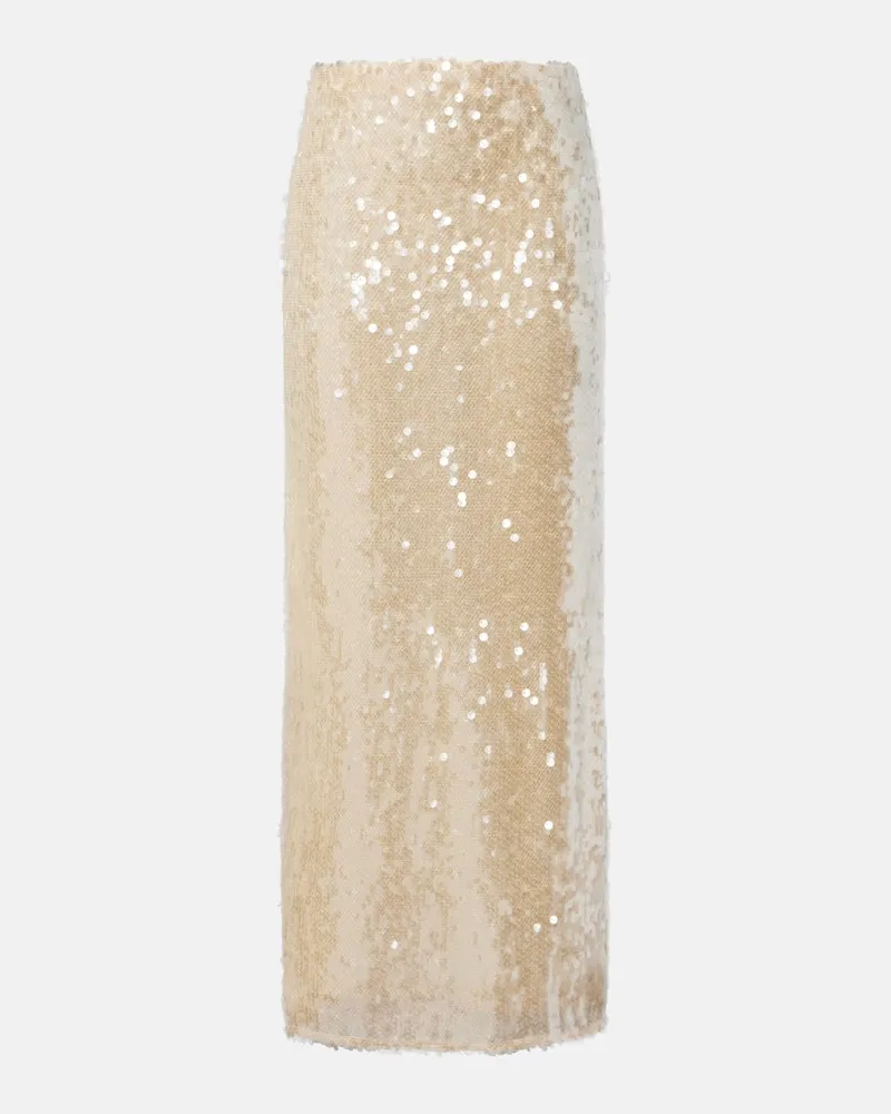 Altuzarra Maxirock Linnie mit Pailletten Beige