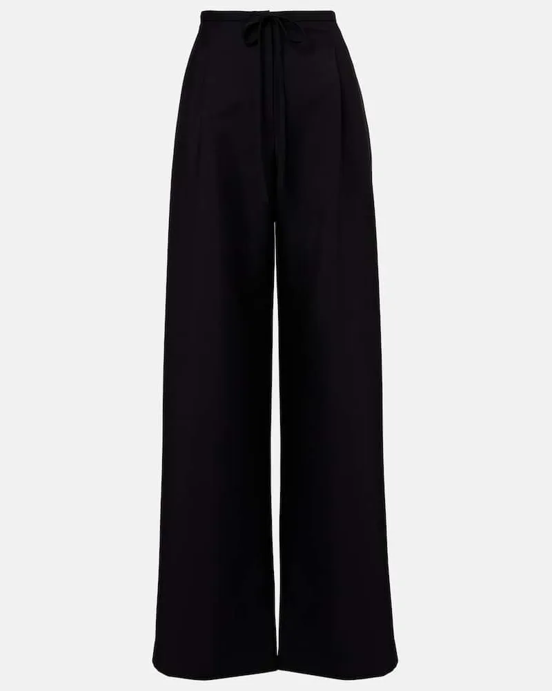 Róhe Róhe Weite Hose aus Mohair und Wolle Schwarz