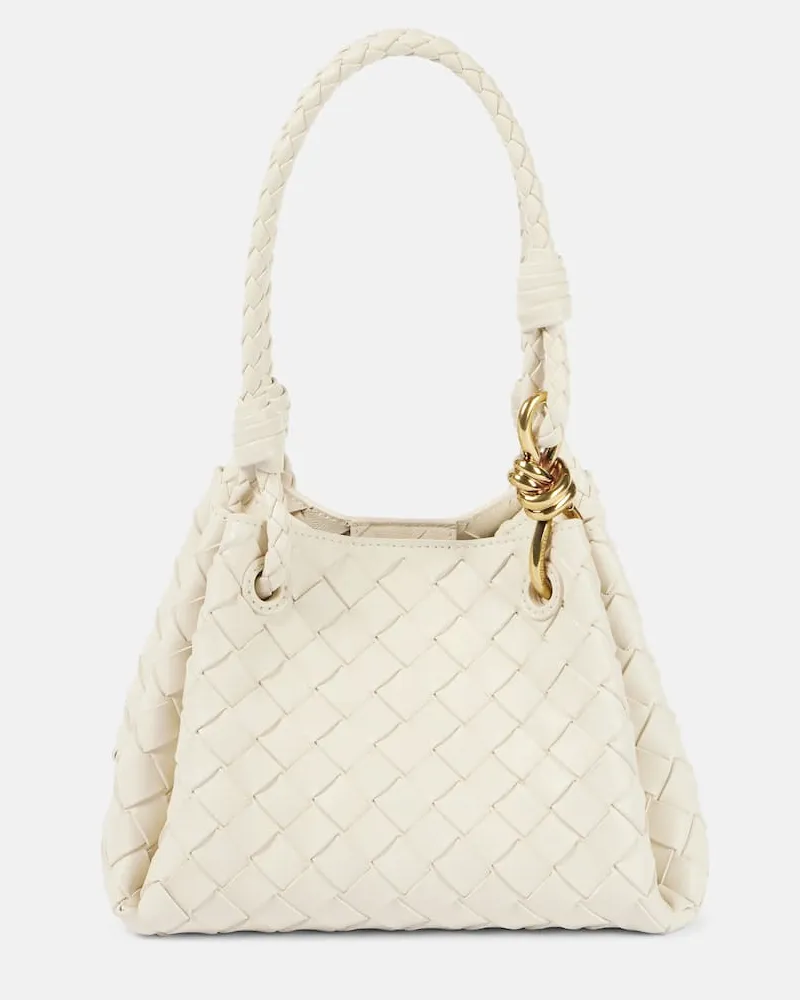Bottega Veneta Schultertasche Parachute Small aus Leder Weiß