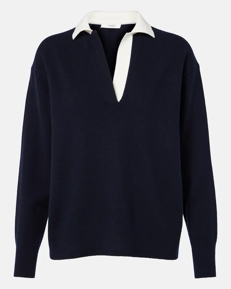 Vince Polopullover aus Wolle und Kaschmir Blau