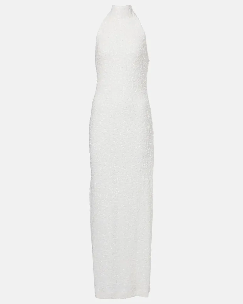 ROTATE Birger Christensen Bridal Robe mit Pailletten Weiß