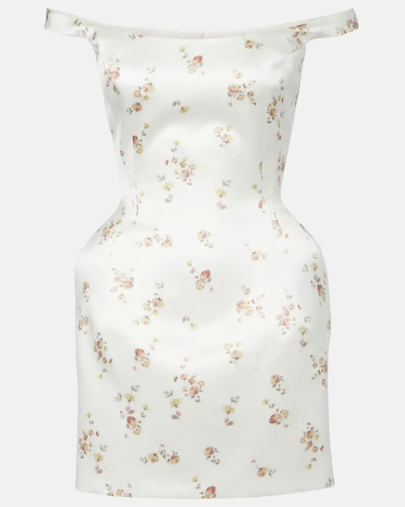 Magda Butrym Off-Shoulder-Minikleid aus Seide Weiß
