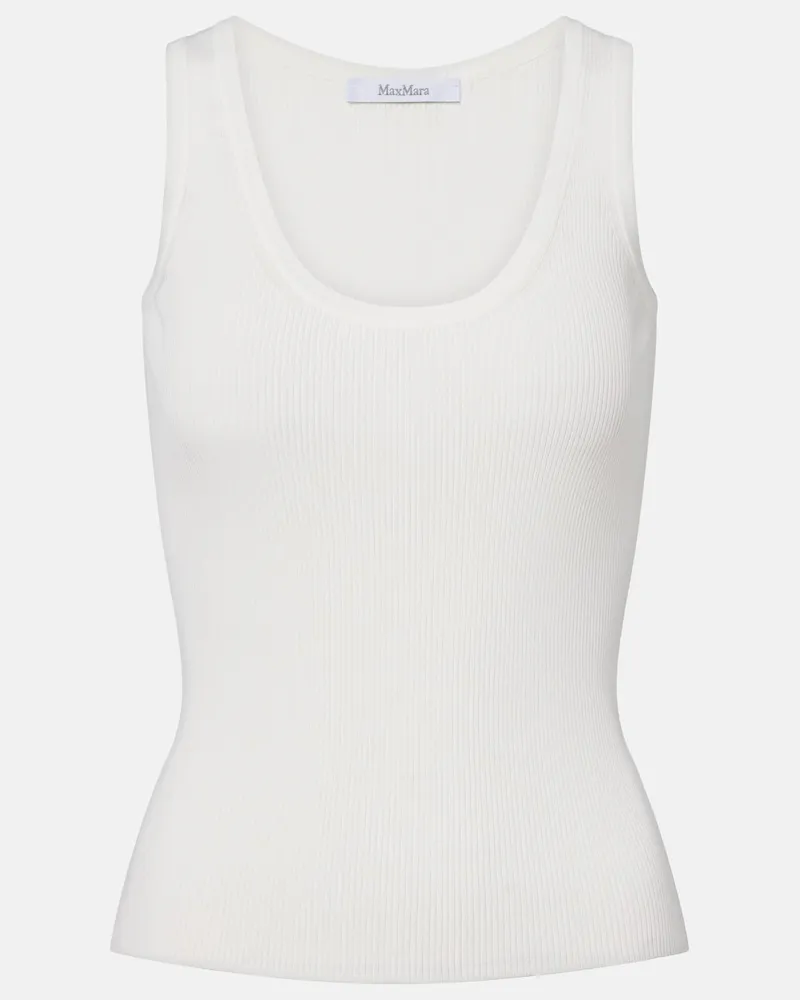 Max Mara Tanktop aus Rippstrick Weiß