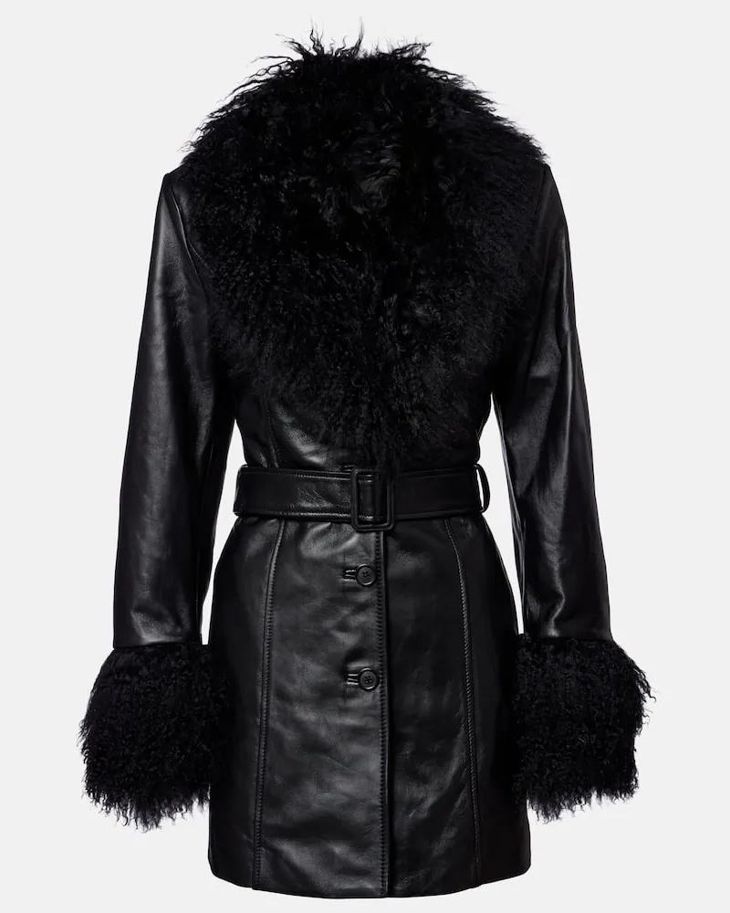 Nili Lotan Lederjacke Sefa Schwarz