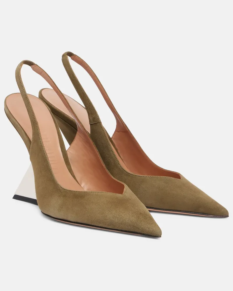 ATTICO Slingback-Pumps Cheope 105 aus Veloursleder Grün