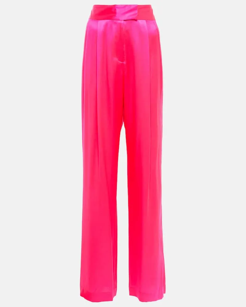 The Sei High-Rise-Hose aus Seide Rosa