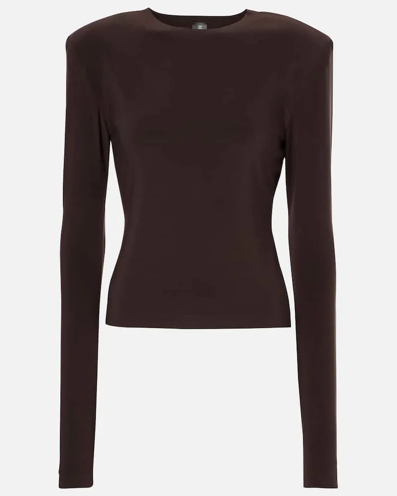 Norma Kamali Top aus Jersey Braun