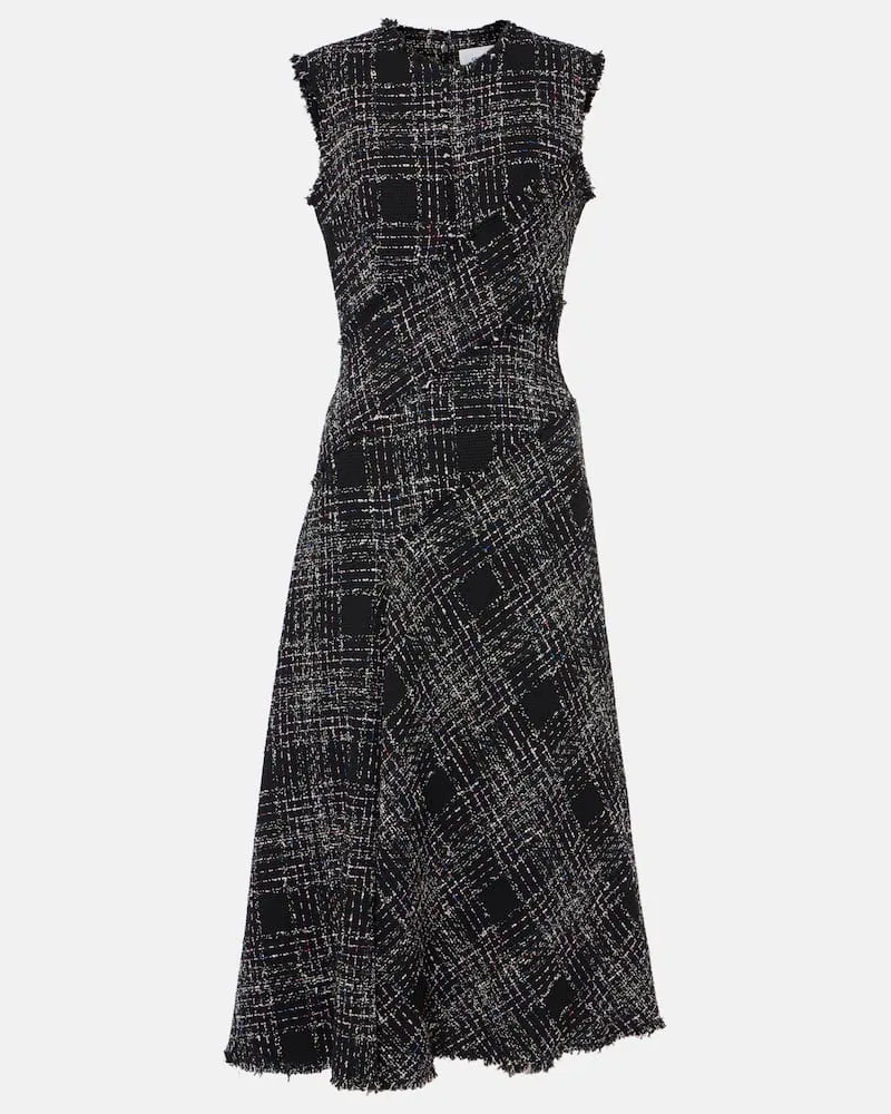 Erdem Midikleid aus Tweed Schwarz