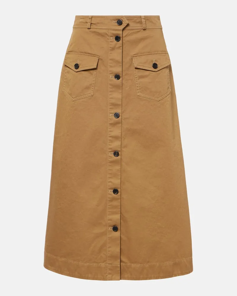 Saint Laurent Midirock aus Baumwolle Beige