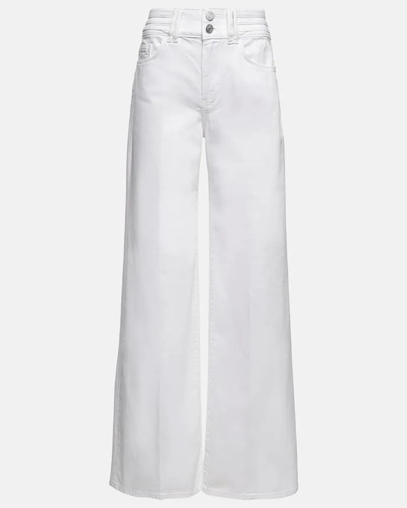 Frame Denim Weite High-Rise-Hose Weiß