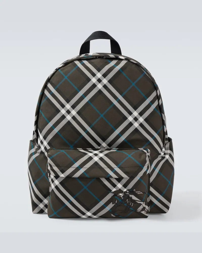 Burberry Rucksack Burberry Check aus Canvas Grün