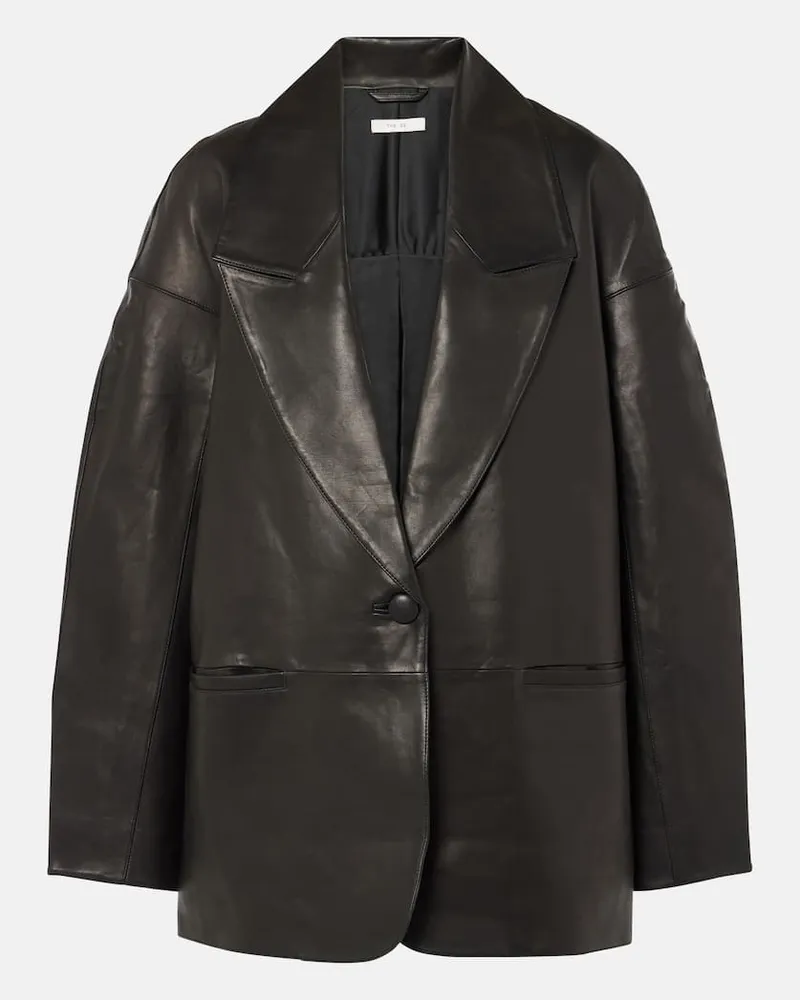 The Sei Blazer Slouchy aus Leder Schwarz