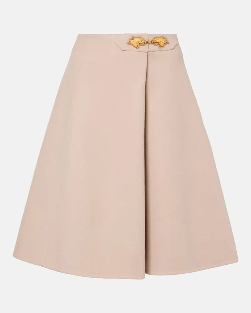 Valentino Garavani Midirock aus Wolle und Kaschmir Pink