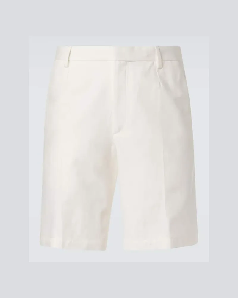 Ermenegildo Zegna Shorts aus Baumwolle und Leinen Weiß