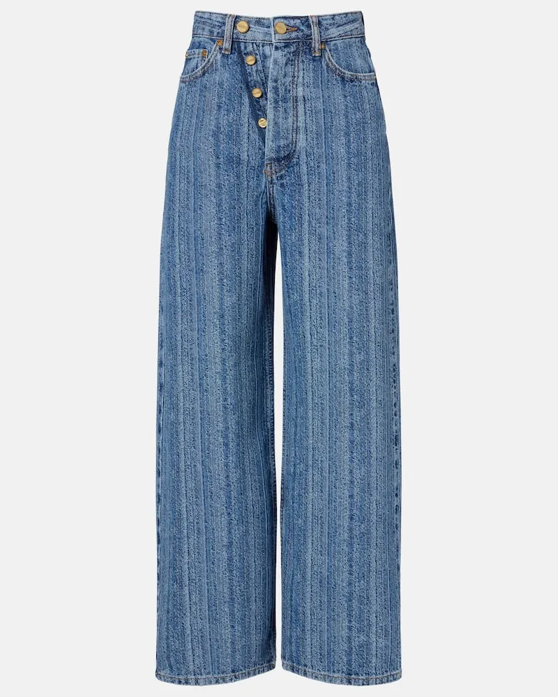 Ganni Wide-Leg Jeans Blau