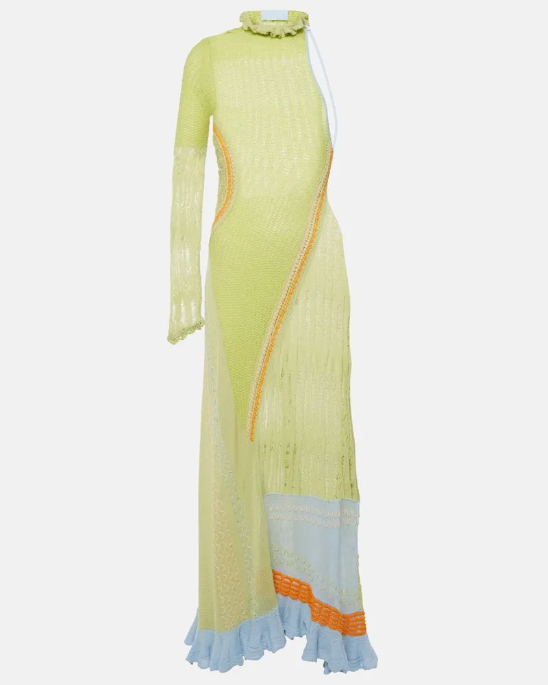 Roberta Einer One-Shoulder-Maxikleid Bianca aus Baumwolle Gelb