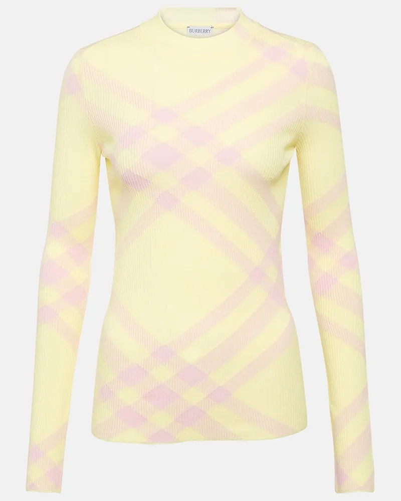 Burberry Top Burberry Check aus einem Wollgemisch Gelb