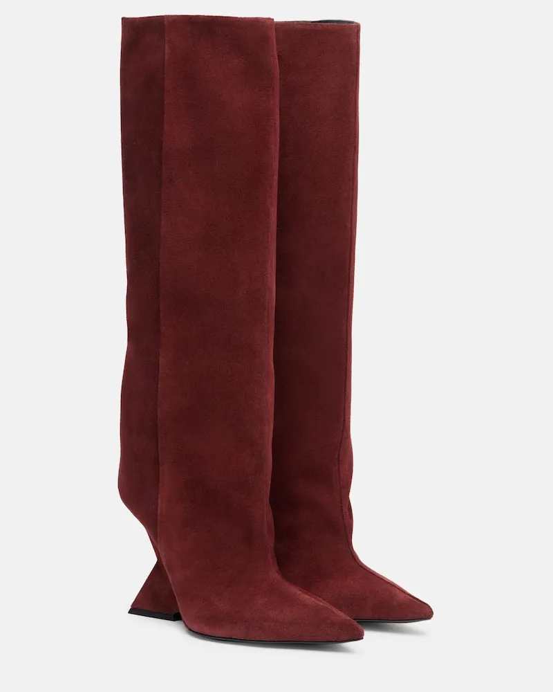 ATTICO Stiefel Cheope 105 aus Veloursleder Burgunderrot