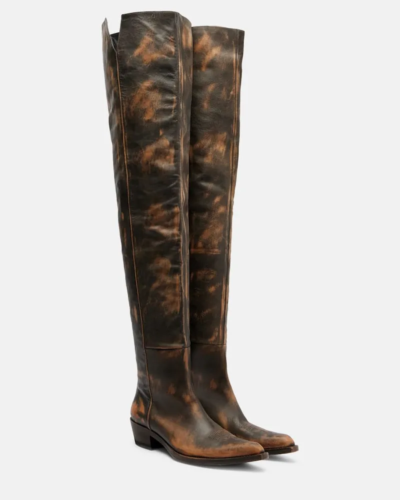 KHAITE Overknee-Stiefel Clive 35 aus Leder Schwarz