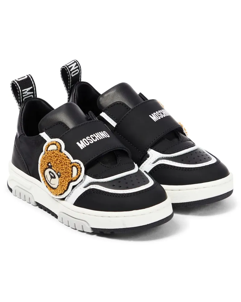 Moschino Sneakers aus Leder Schwarz