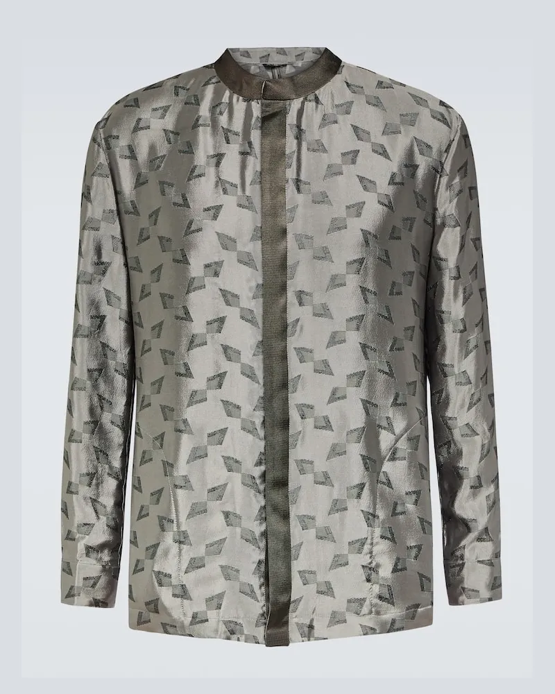 Giorgio Armani Hemd aus Jacquard Blau