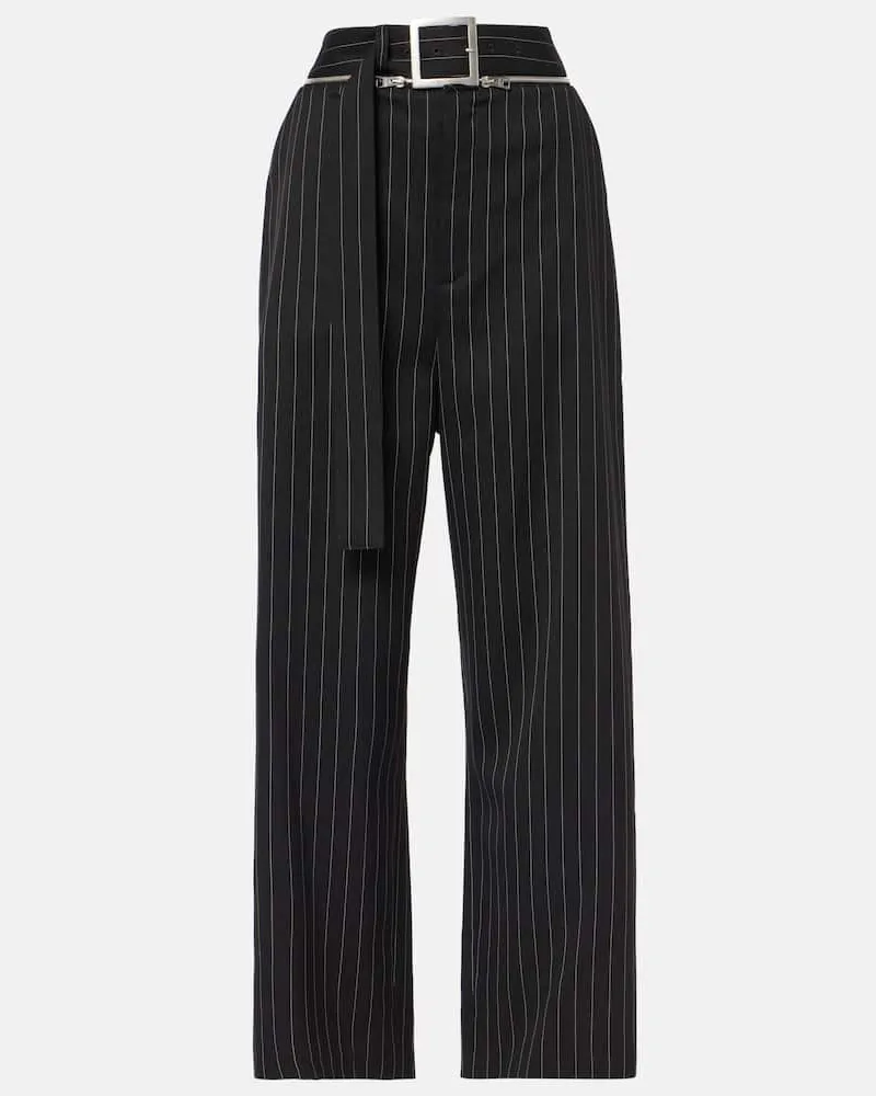 Jean Paul Gaultier Weite High-Rise-Hose aus Schurwolle Schwarz