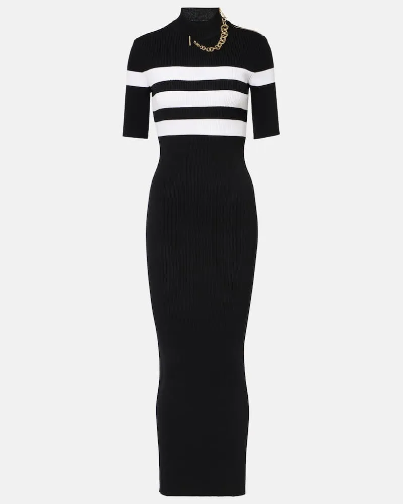 Jean Paul Gaultier Maxikleid aus Jersey Schwarz