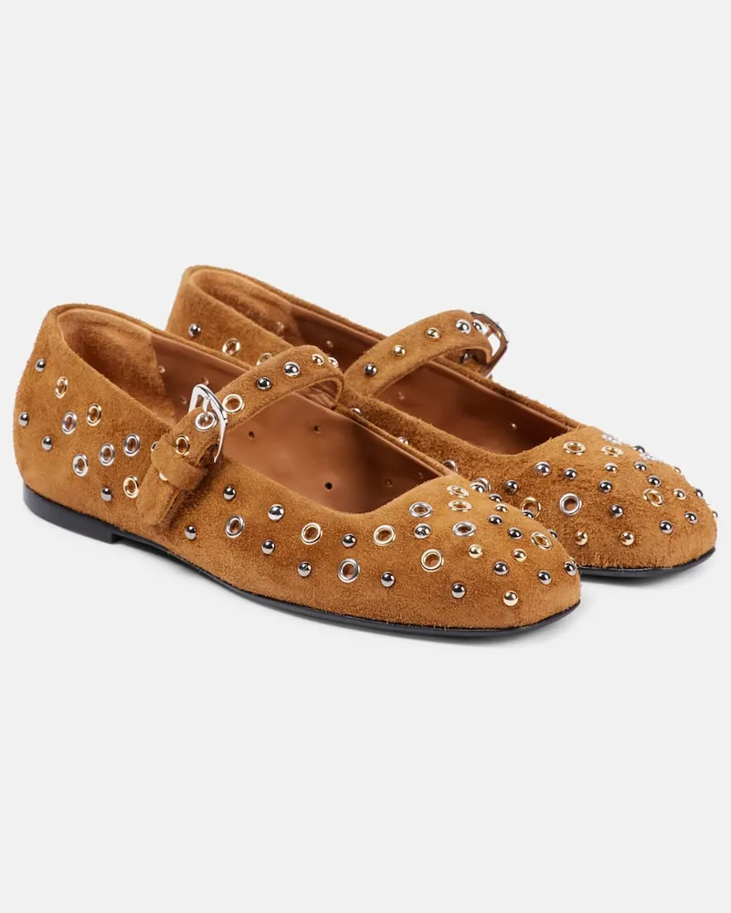 Dorothee Schumacher Mary-Jane-Ballerinas Wild Softness aus Veloursleder Braun