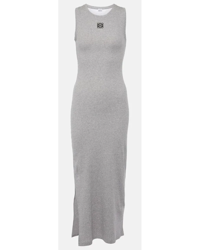 Loewe Midikleid Anagram aus Jersey Grau