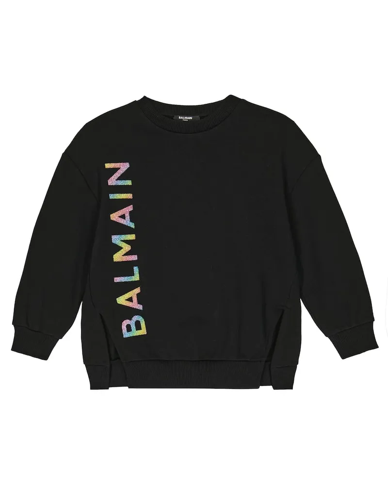 Balmain Sweatshirt aus Baumwolle Schwarz