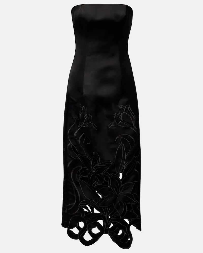 LEO LIN Robe Rayna mit Blumenapplikation Schwarz