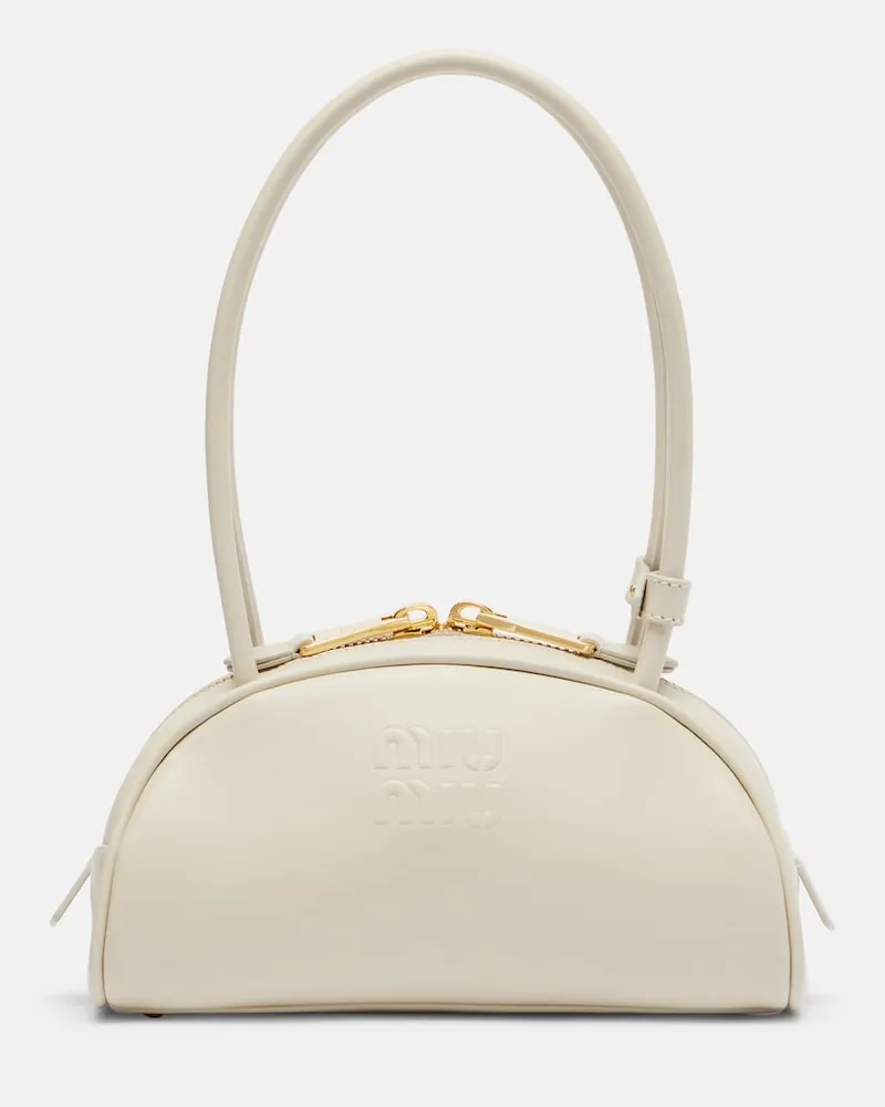 Miu Miu Schultertasche Beau Small aus Leder Weiß