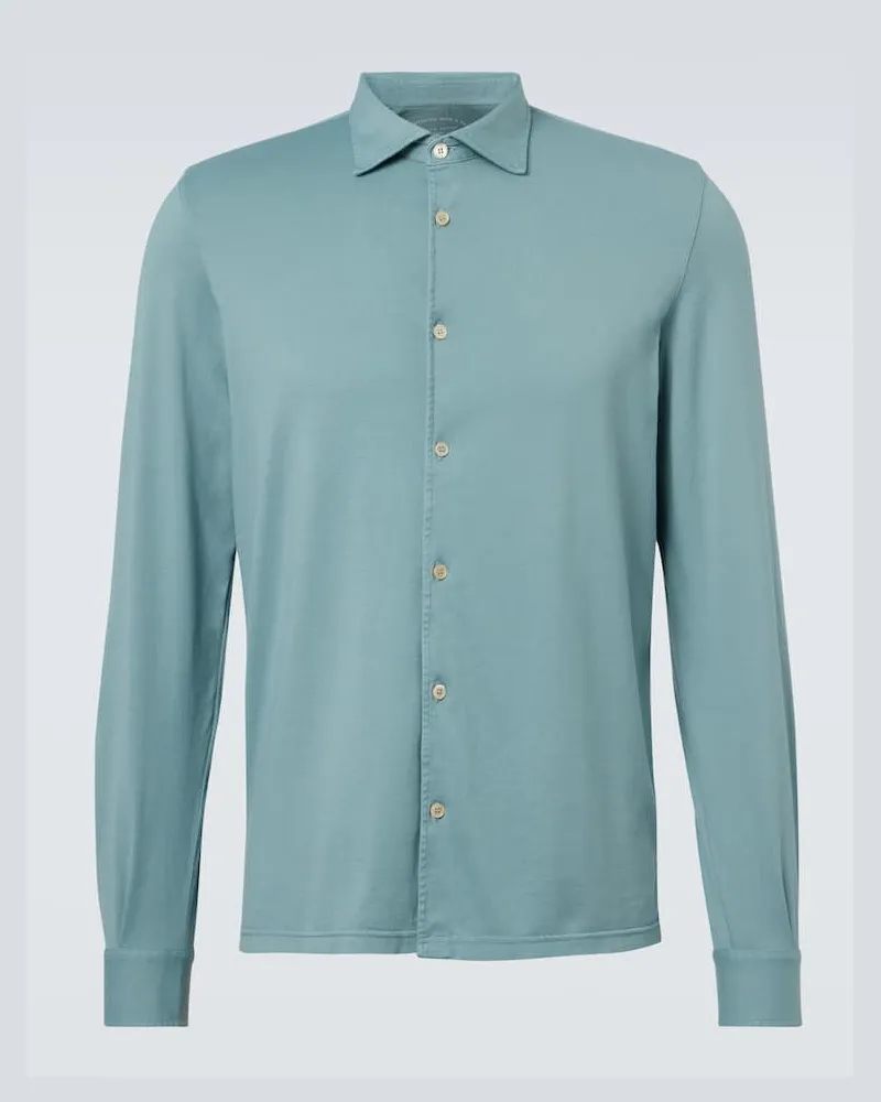 Fedeli Hemd Jason aus Baumwoll-Jersey Blau