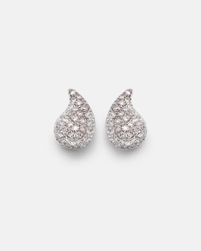 Roxanne First Ohrringe Happy Tears aus 14kt Weißgold mit Diamanten Silber