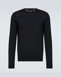 Giorgio Armani Pullover aus Schurwolle Blau