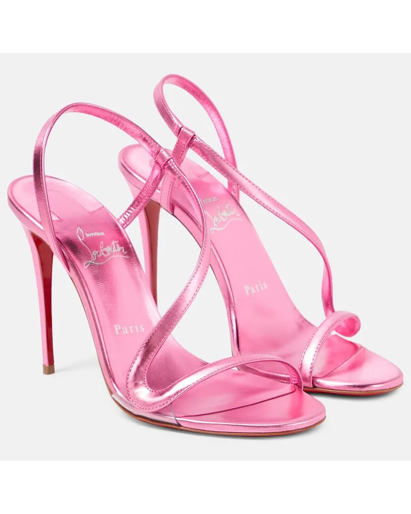 Christian Louboutin Sandalen Rosalie 100 aus Metallic-Leder Pink