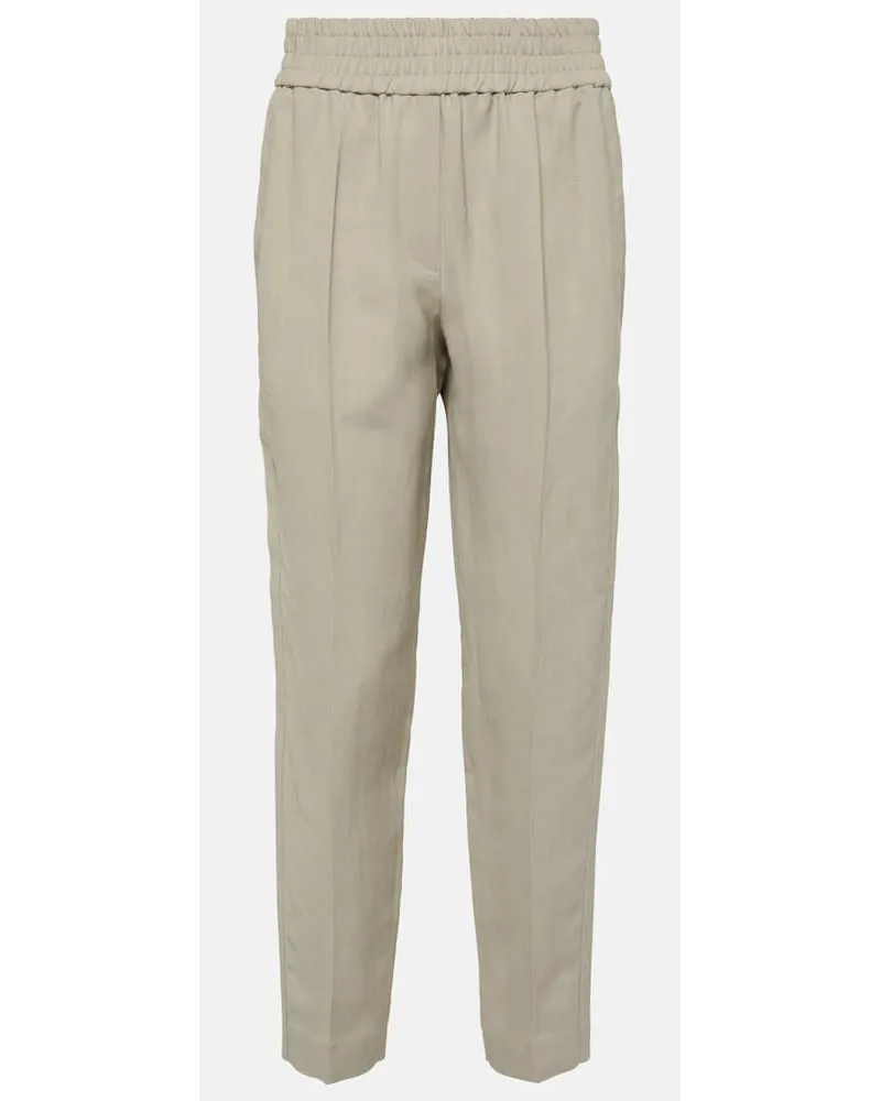 Brunello Cucinelli Hose aus Twill Grau