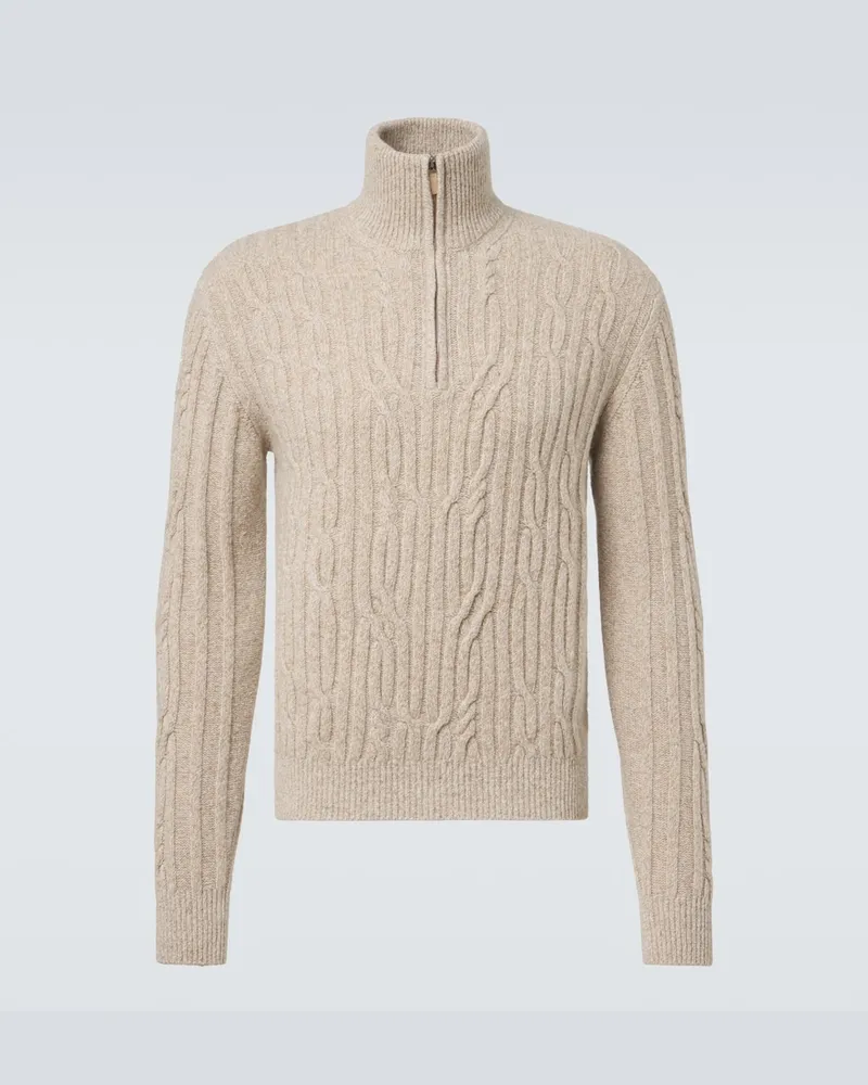 Ermenegildo Zegna Pullover aus Wolle und Kaschmir Beige