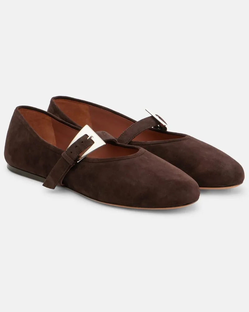 Paris Texas Mary-Jane-Ballerinas Sveva aus Veloursleder Braun